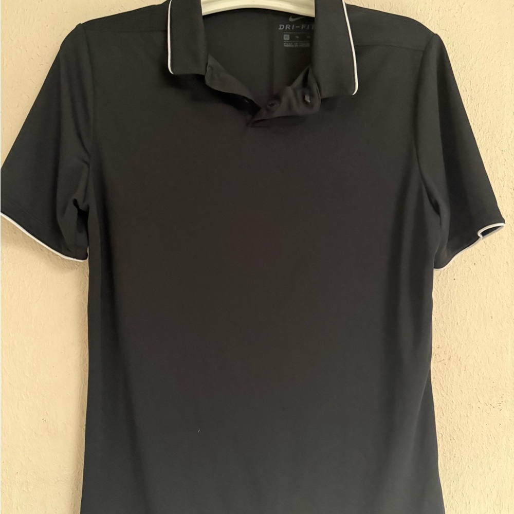 Nike Black Button Down Shirt with White Accents